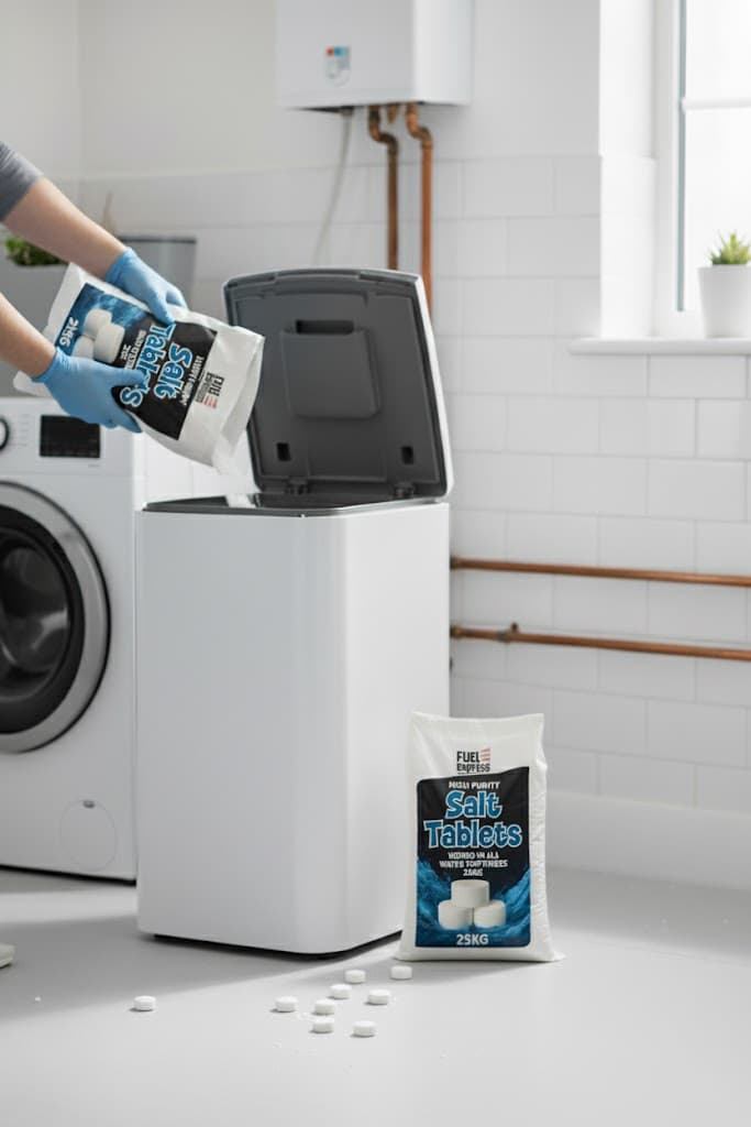 Water softener salt in use - trusted by UK homes